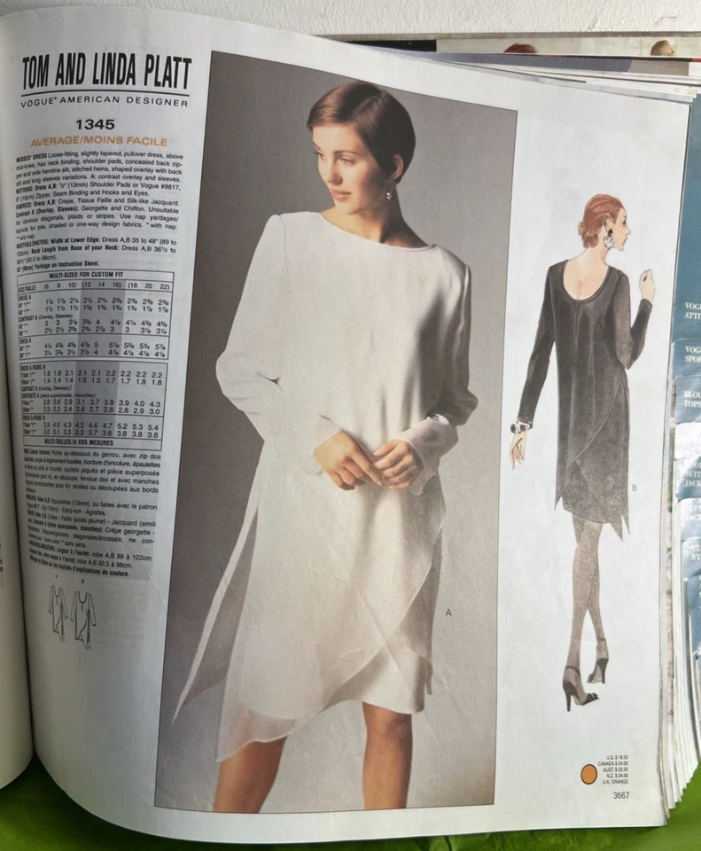 April 1994 Vogue Patterns Catalog Large Store Counter Pattern Book - Image 3 of 4