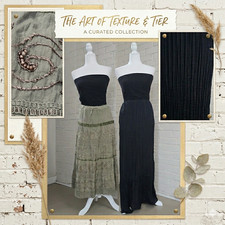 Whimsigoth Boho Skirt Bundle  100 Cotton Sage Green Embroidered  Pleated Maxi