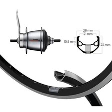 ruota posteriore completa 28 x 1,75 rigida x-star 19 7v freno a contropedale ner