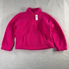 Gap Kids Sherpa Quarter Zip Jacket Fleece Bold Pink Size Medium Size 8