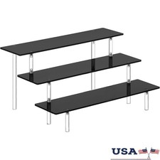 Acrylic Display Riser Stand Organizer Dresser Shelf Easy Assembly Storage New