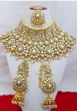 Indian Bollywood Kundan Wedding Bridal Necklace Earrings Jewelry Set