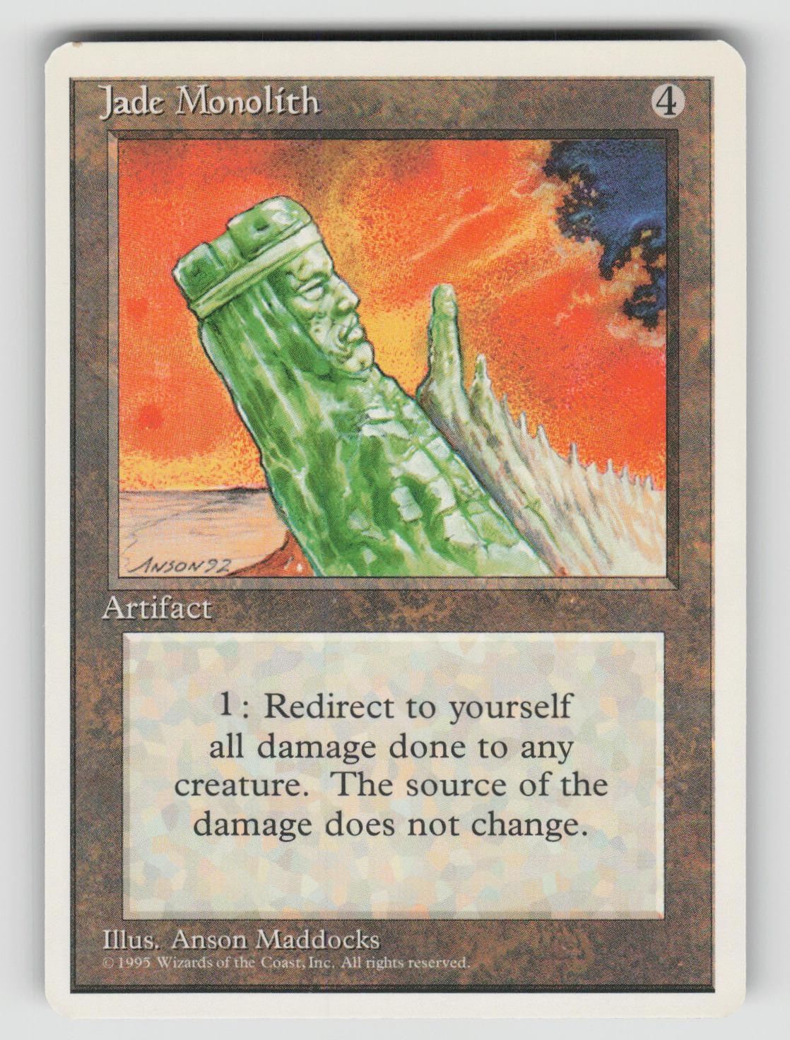 Jade Monolith Rare Fourth Edition Magic: The Gathering Near Mint