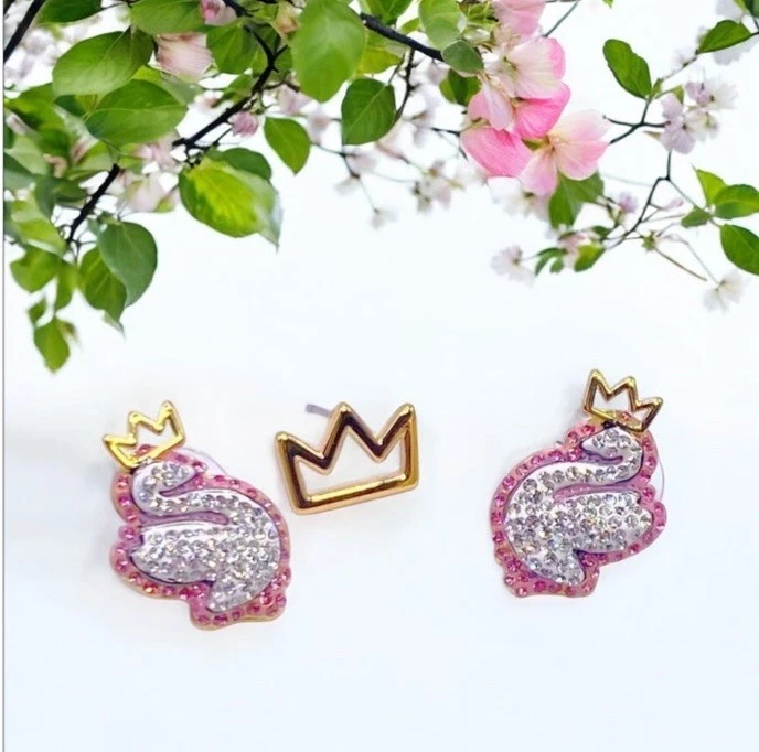 Juego de 3 pendientes SWAROVSKI Pop Swan tono dorado Foto 3 de 4