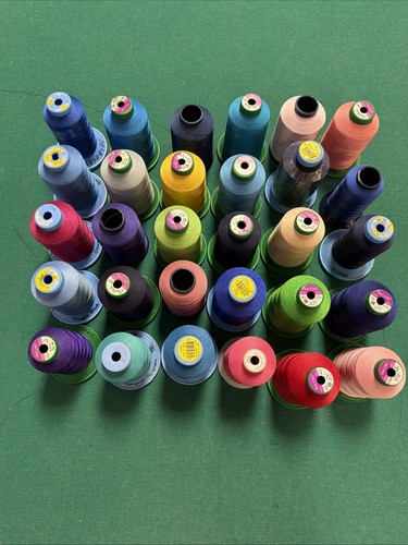 Lot Of 30 ISACORD 5000M EMBROIDERY THREAD Very Full Or New All Different Colors