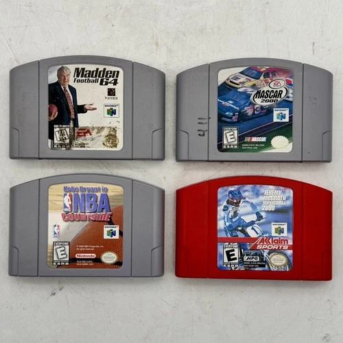 Nintendo 64 N64 Video Game Lot of 4 (Madden, NASCAR, Kobe NBA, Jeremy McGrath)