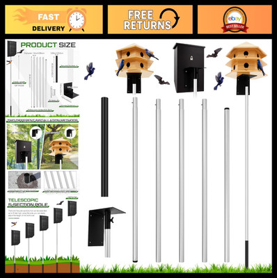 Adjustable 15 Ft Purple Martin House Pole with Ground Socket - Heavy Duty Bat Ho