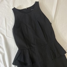 Banana Republic Bi-Stretch Side Peplum Sheath Dress Womens Size 0 Black