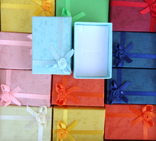 Cardboard Jewelry Gift Boxes w/ Rosebug Bows Assorted Colors ~ Pack of 72 pcs