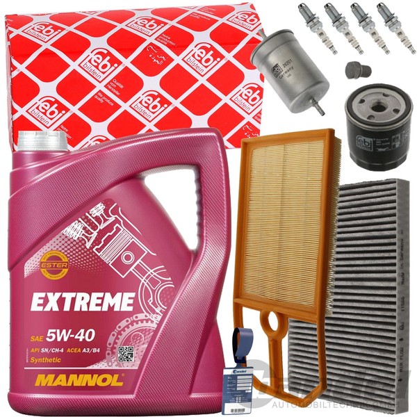 Febi Inspektionspaket+Mannol Extreme 5W40 FüR VW Golf 4 Bora 1J 1.4+1.6 16V-image