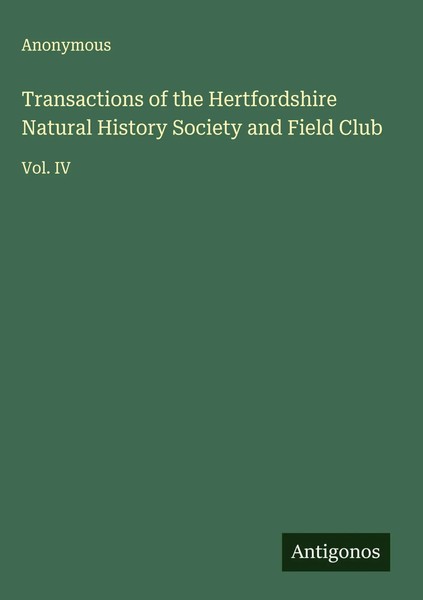 Anonymous | Transactions Of The Hertfordshire Natural History Society And...-image
