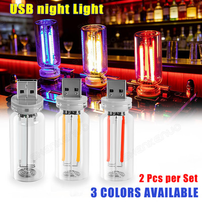 2PCS USB Powered LED Mood Lamp for Car Interior Touch Control Night Light