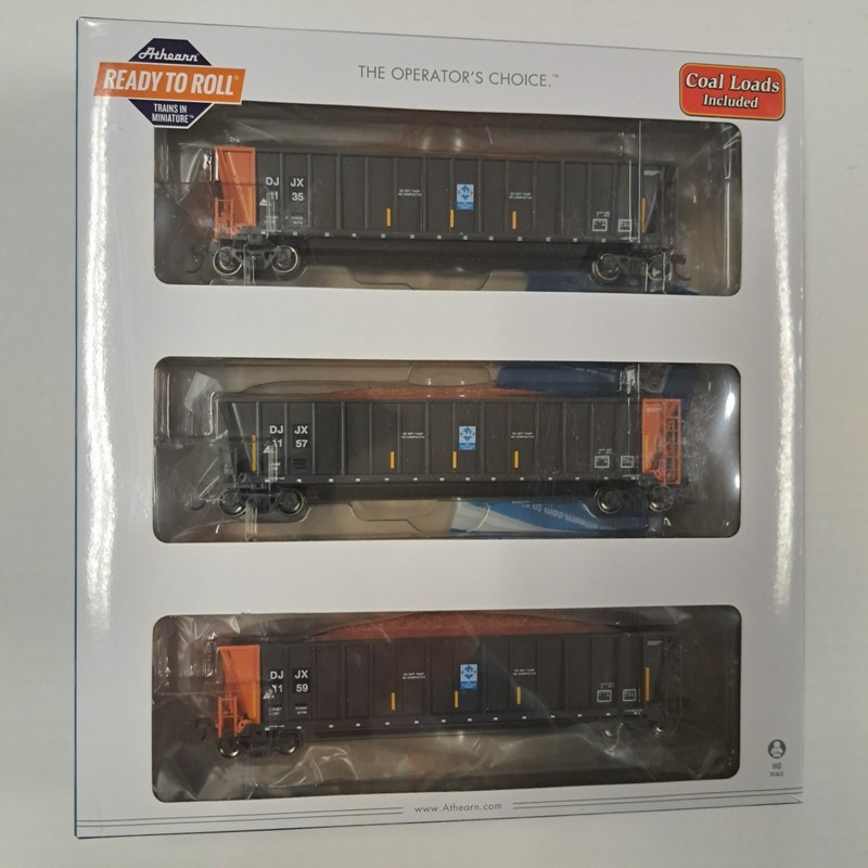 Athearn ATH29618 HO Scale David J Joseph Co. 50'Bathtub Coal Gondola 3 pack new!
