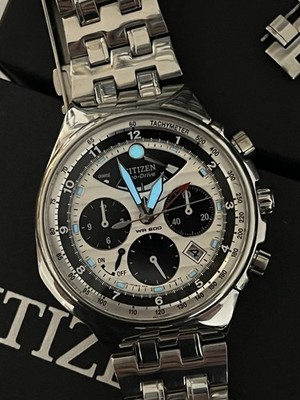 Citizen Men's Eco-Drive Alarm Calibre 2100 Chronograph Watch AV0031-59A Panda!