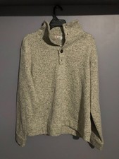 Men's Casual XXXL Pullover 1/4 Button Sweater Knitted Thermal Mens 3XL Gray