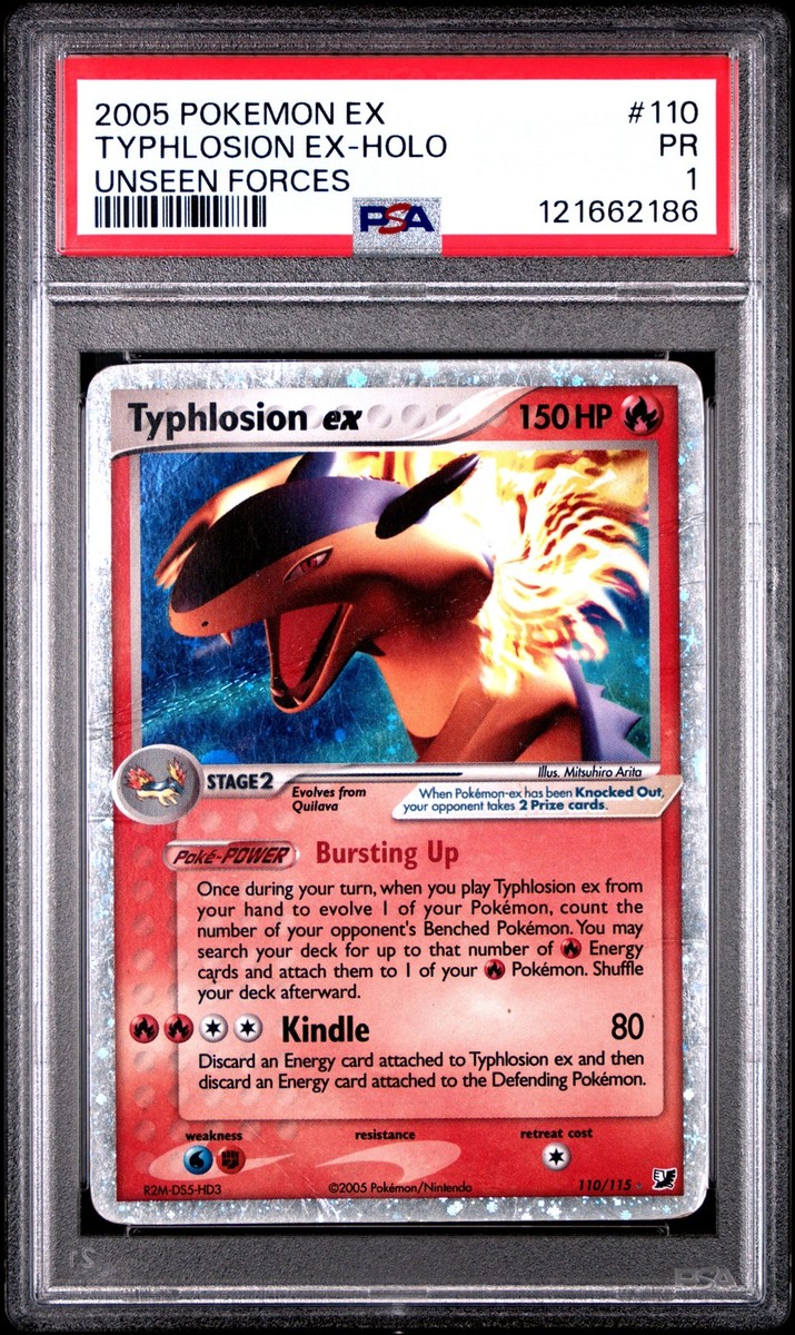 2005 POKEMON EX UNSEEN FORCES #110 TYPHLOSION EX-HOLO PSA 1 | eBay