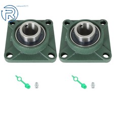 2 Pcs 4 Bolt Solid Base UCF208-24 Pillow Block Flange Bearing 1-1/2" Bore