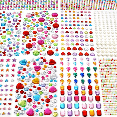 2774pcs Self Adhesive Rhinestone Stickers 3D Gem Craft Bling Sheets