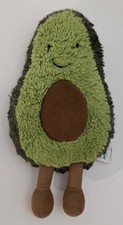Jellycat Amuseables Fuzzy Avocado Plush Toy 8"H Green & Brown Pre-owned