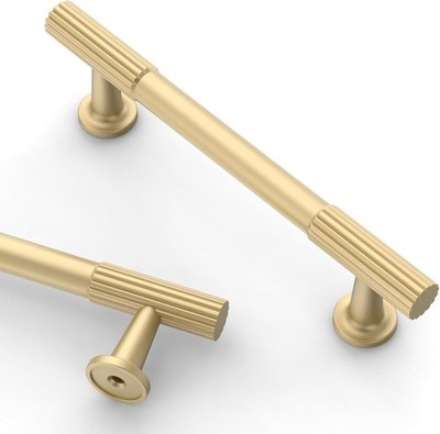 Asidrama 10 Pack 3 Inch-76mm Brushed Gold Cabinet pulls, Kitchen Cabinet Handles