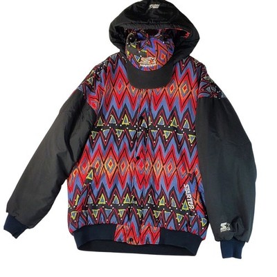 Starter Jacket and Hat Set Snapback 90s Vintage DJ Jazzy Fresh PrinceY2K Aztec