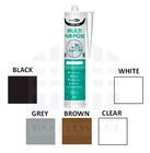 Bathroom Kitchen Waterproof Silicone Sealant Clear White Brown Black Grey 300ml