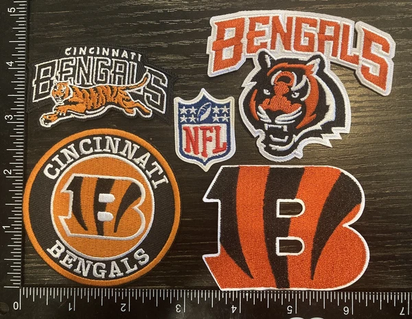 Lot Of 5 Cincinnati Bengals Embroidered Iron On Patch NFL FOOTBALL With B