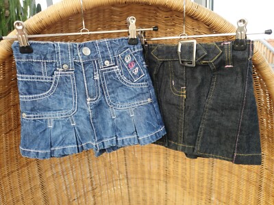 Jeansrock, Sommerrock, Mädchen, 2 St., Zebralino u. Dopodopo, Gr. 92 u. 98