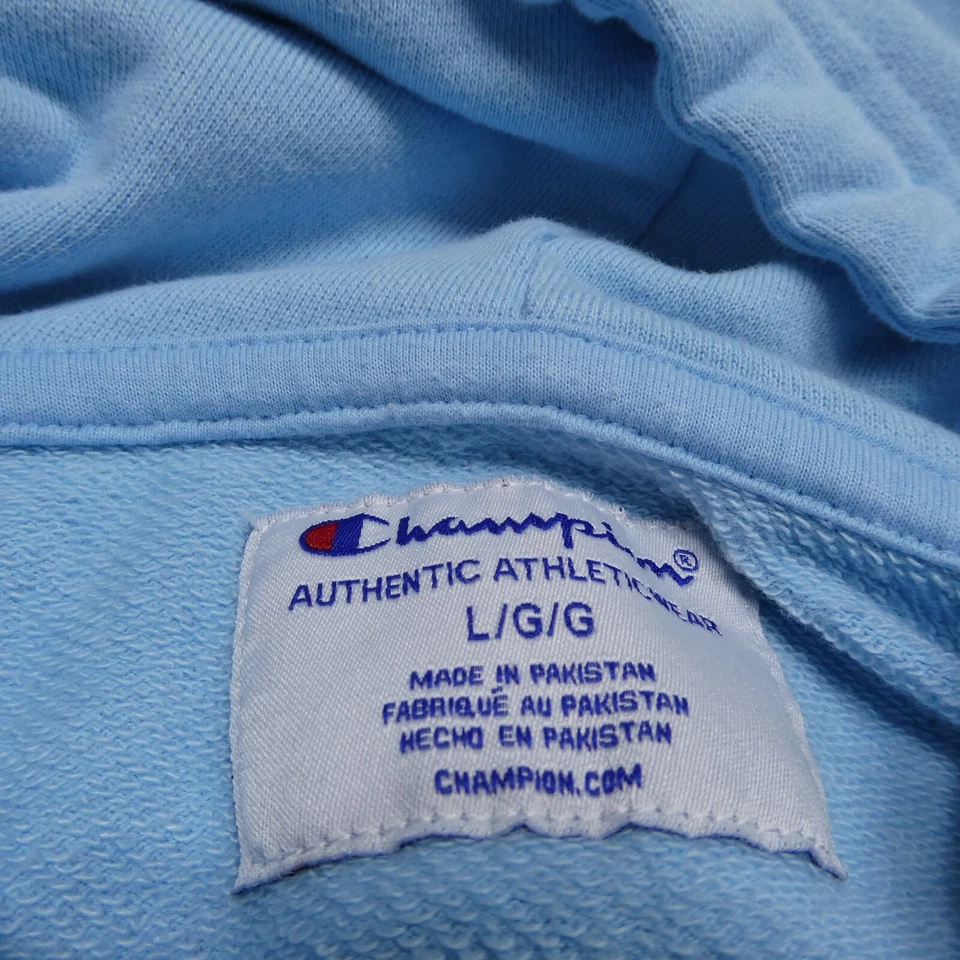 Champion Suéter Vestido Para Mujer Grande Azul Manga Corta Camisón Con Capucha Prendas para Dormir Foto 3 de 4