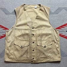 Vintage Filson Tin Cloth Lot 8 Cruiser Work Vest Sz 42 Hunting Fishing USA Made