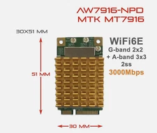 one  New Wireless AP MiniPCIe NIC 3000Mbps AW7916-NPD WiFi6E MTK MT7916  &zyxy