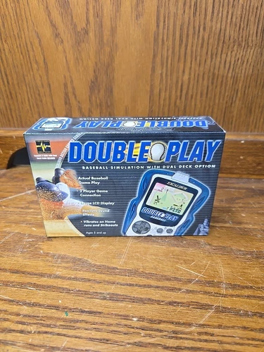 Excalibur Double Play Baseball Game Handheld Pocket Electronic LCD 2 Player Box