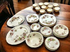 Vintage Hand Engraved 52pc China Set 1970’s Johnson Bros England Harvest Time 
