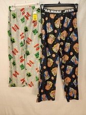 2 Minecraft Star Wars Pajama Pants Size 6/8 2 Pairs Fleece Pull On Loungewear