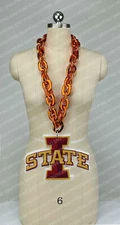 New NCAA IOWA STATE CYCLONES Big Fan Chain ORANGE Necklace with Foam LOGO