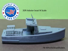 N Scale 35ft Lobster Boat and Traps N1008
