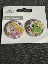 Disneyland Paris Tangled Rapunzel and Pascal Badges Button Disney DLP
