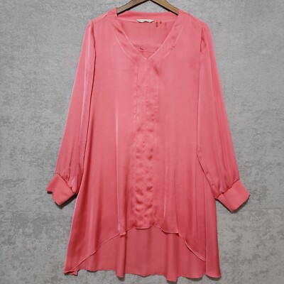 Soft Surroundings Medium Dress Satin Short Hi Low Coral Long Sleeve Flowy Womens | eBay Soft Surroundings Medium Dress Satin Short Hi Low Coral Long Sleeve Flowy Womens | eBay