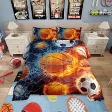 Erosebridal Sports Bedding Set for Boys Twin,Baseball Twin, 01