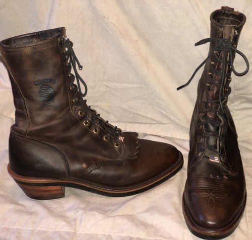 Brown Leather Laceup Boots Handcrafted 