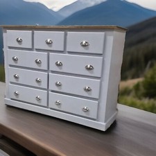 HANDMADE AYLESBURY NEXT  GREY DARK OAK SILVER CUP H 6+3 CHEST OF DRAWERS ASSEMBL