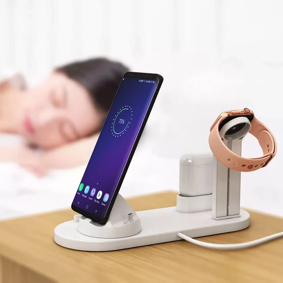 3in1 QI Wireless Charger Charging Dock Station For Apple AirPods / iPhone/ Watch - Image 3 of 4