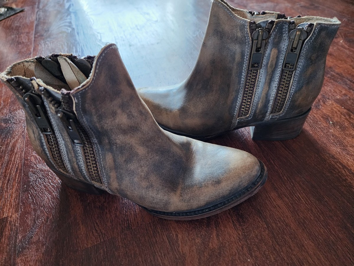 FREEBIRD BY STEVEN FB-CLASH DISTRESSED LEATHER BOOTS ANKLE 