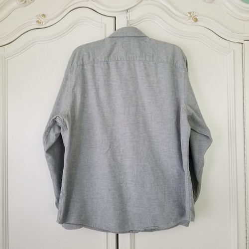Untuckit Solid Gray Flannel Long Sleeve 100% Cotton Button Front Shirt Mens XL - Picture 2 of 4