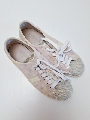 Sneakers Cream Pink Iridescent DATE Premium Shoes Womens