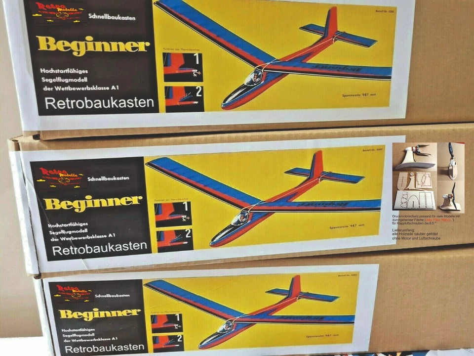 Retrobaukasten Segler Beginner Spannweite 987 mm Schnellbaukasten + Motoraufsatz