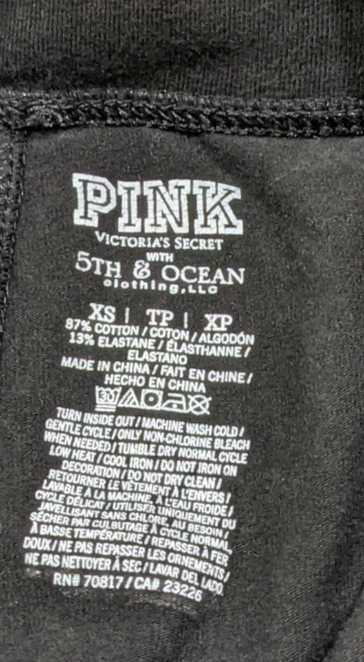 Rosa Victoria Secret Mujer Negro Leggings Talla XS Foto 3 de 4