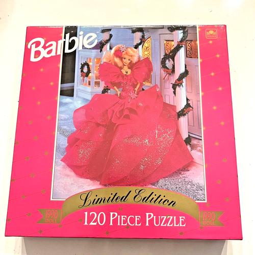 1993-limited-edition-of-1990-holiday-barbie-doll-puzzle-5660d-by-golden