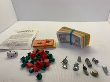 VINTAGE Lot of Game Pieces Monopoly Money, Tokens, Houses, Cards