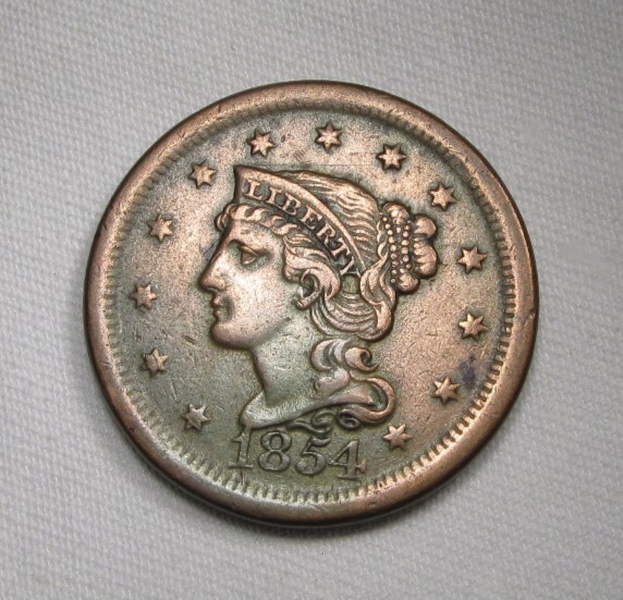 ローベル① 1854 Large Cent XF Details Coin AN672 | eBay